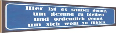 Produktbild von vianmo Holzschild 10x46 cm hier sauebr genug um gesund Spruch Zitat