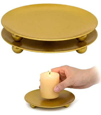 Kerzenhalter gold, 2 Stück, 10 cm für Stumpenkerzen