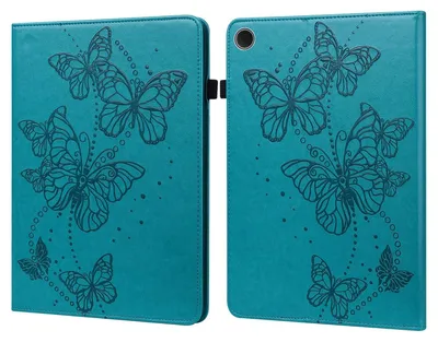 Immagine prodotto di Per Samsung Galaxy Tab A9 Plus Butterfly Pattern 2 Custodia in Pelle finta Custodia blu