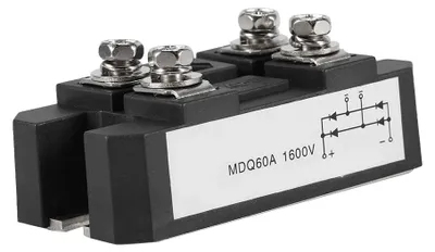 Produktbild von Einphasen-Gleichrichter, 4 Anschlüsse, 60 A, 1600 V, elektrische Isolationsdiodenbrücke für die Stromversorgung
