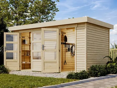 Produktbild von Gartenhaus Zweiraumhaus Nordhorn 19 mm naturbelassen