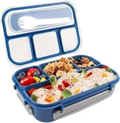 Produktbild von Famanu Bento Lunchbox mit 4 Fächern - 1300 ml (blau)