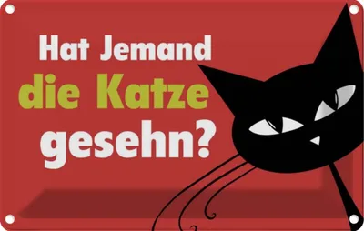 Produktbild von vianmo Blechschild 20x30 cm hat jemand Katze gesehn Spruch Zitat