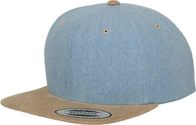 Produktbild von Urban Classics Chambray-Suede Snapback Trucker Cap Retro, Farbe: Blue/Beige