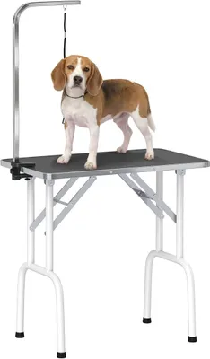 Produktbild von Trimmtisch klappbar Tierpflegetisch Schertisch Pflegetisch für Hunde Katzen Metall Schwarz 81 x 48,5 x 80 cm