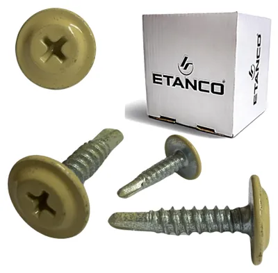 Obrázok produktu pre ETANCO GM-B samovrtné skrutky do oceľovej strechy, RAL 1002, pieskovožltá, 4,2 x 16 mm, 250 ks.