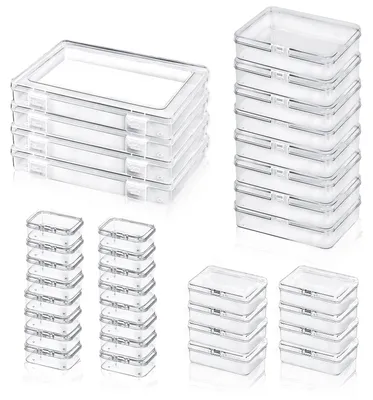 36 Mini-Aufbewahrungsboxen transparent, 4 Größen, stapelbar