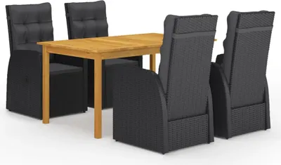 Produktbild von 5-tlg. Garten-Essgruppe Schwarz , Gartenmöbel-Sets Design 2024