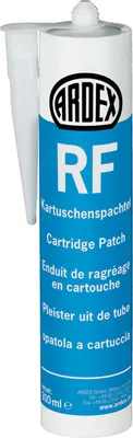 A product shot of a tube of ARDEX RF Kartuschenspachtel.