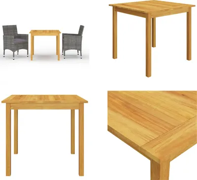 Produktbild von vidaXL 3 tlg. Garten Essgruppe Grau - Garten-Essgruppe - Garten-Essgruppen - Gartenmöbel - Gartenmöbel Set