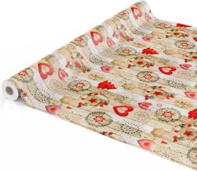 Produktbild von Tischdecke Wachstuch Weihnachten Rot Robust Wasserabweisend Breite 140 cm Länge 2000 cm