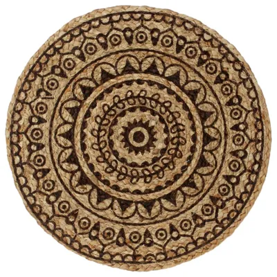 Image de vidaXL Sets de table 6 pcs. Marron foncé 38 cm Rond Jute