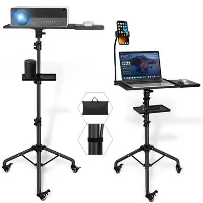 Produktbild von Projektorständer Projektorstativ Laptopständer - Höhenverstellbar 69 bis 136 cm - Zusammenklappbar - Belastbar 10 kg - Für Präsentationen