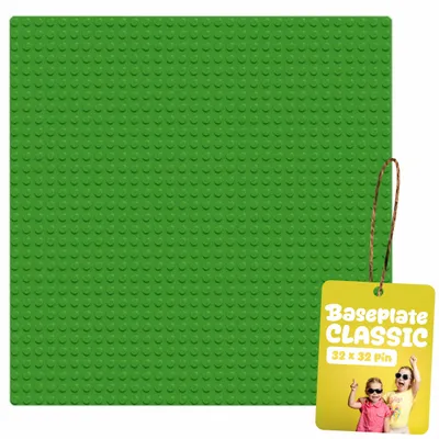 Produktbild von Bauplatte 32x32 Noppen, Grundplatte kompatibel mit gängigen Bausteinen, 25,5 x 25,5 cm, EVI KIDS, Grün