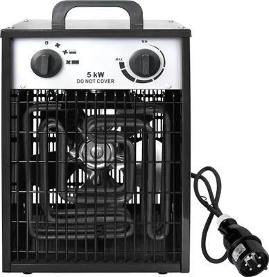 Obrázok produktu pre JOIEYOU 5KW ohrievač s ventilátorom elektrický ohrievač so 4 nastaveniami tepla elektrický ohrievač stavebný ohrievač s integrovaným termostatom elektrický ohrievač Ohrievač pre miestnosti 10-50 m³, čierny