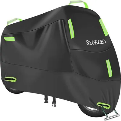 Produktbild von Famanu Motorradhülle 300D wasserdicht mit reflektierenden Streifen und Abschlusslöchern - geeignet für die meisten Motorräder