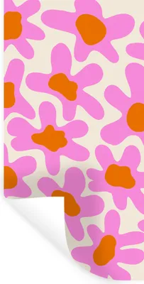Produktbild von MuchoWow® Wandtattoo Wandsticker Wandaufkleber Blume - Rosa - Muster 40x80 cm Selbstklebend und Repositionierbar - Repositionierbar - Wasser abweisend