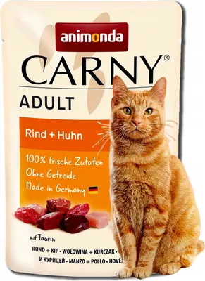 Zdjęcie produktu dla animonda Carny 83078, Dorosły, Wołowina, Kurczak, 85 g, Nie zawiera ziarna, Bez soi, Brak sztucznych barwników