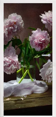 Produktbild von MuchoWow® Türtapete Selbstklebende Türfolie Pfingstrosen - Stilleben - Blumen 90x215 cm Türposter Türaufkleber Klebefolie Türklebefolie - Plakat an der Tür - Türsticker - Aufklebern