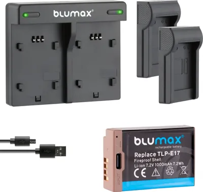 Produktbild von 1x Akku + Lader für Canon LP-E17 EOS RP M6 750D 760D R10 R50  USB Typ-C 1000 mAh