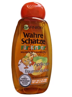 Produktbild von Garnier Shampoo für Kinder - Wahre Schätze - Aprikose - Baumwollblüte 2 in 1 Haarshampoo - Haarpflege -Pflege - Haare