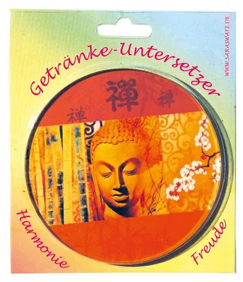 Produktbild von Untersetzer "Buddha" Glas orange 10cm