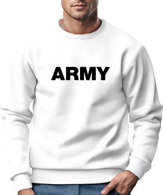Produktbild von Sweatshirt Herren Aufdruck Army Print Rundhals-Pullover Neverless® weiß XXL