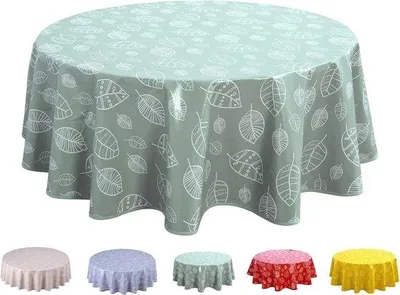 Produktbild von Runde Tischdecke 160cm Saliegrün PVC Blätter