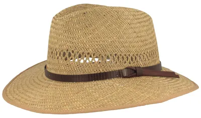 Fiebig Modischer Traveller Strohhut aus 100% Naturstroh in beige