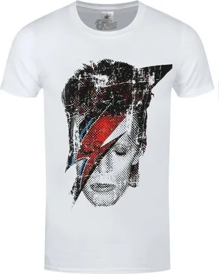 Image de David Bowie - "Aladdin Sane" T-shirt homme/femme unie RO667 (M) (Blanc)