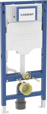 A Geberit Duofix element for a wall-mounted toilet, showing the internal cistern and mounting frame.