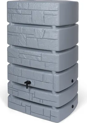 Produktbild von Wassertonne Tower Stone mit Wasserhahn und Füllautomat in Grau, 500 Liter Nutzungsvolumen