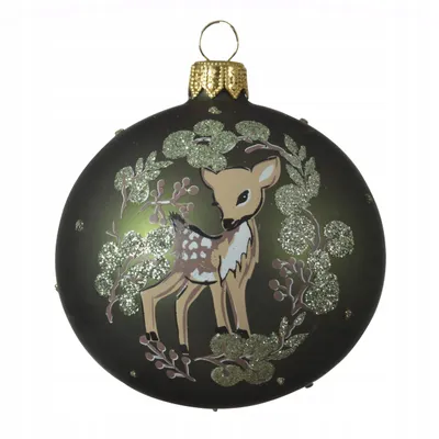 Productafbeelding van Kerstbal, glas, groen, kerstdecoratie, 8 cm