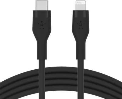 Produktbild von Belkin CAA009BT2MBK, 2 m, USB C, USB C/Lightning, Männlich, Männlich, Schwarz