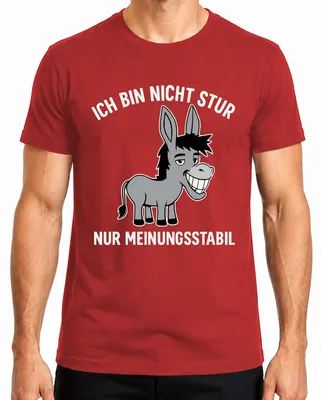 Productafbeelding van Ik ben niet koppig, ik ben gewoon standvastig in mijn mening. Grappig spreekwoord, humoristisch heren T-shirt, rood, XXL