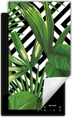 Produktbild von DarHaus Herdabdeckplatte 1 teilig 30x52 cm Anti Rutsch Matte Aufrollbar, grüne - Blume