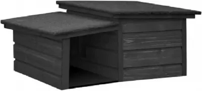 Produktbild von QLS Katzen- Hundehütte Größe S mit Vordach Isoliert Winterfest Eben Outdoor 10999