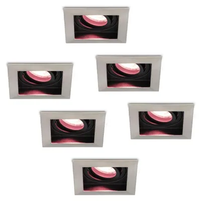 Produktbild von hoftronicsmart LED Einbaustrahler 6x 5,5W GU10 RGBWW Schwenkbar Edelstahl