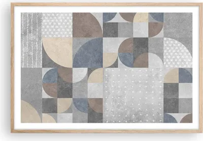 Produktbild von Gerahmtes Poster - Rahmen in heller Eiche - Geometrie Kunst Stein - 91,5x61 cm - Wand Bild - Wanddeko - Wandbilder - Kunstposter - Wandposter - Bilderrahmen - Bilder - Kunstdruck - P2NAA91x61-4621