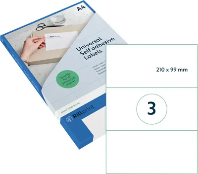 Produktbild von rillprint Universal-Etiketten 210 x 99 mm transparent 75 Etiketten