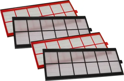 Produktbild von vhbw Filterset kompatibel mit Aeris 550, 350, 450 Lüftungsgerät - Luftfilter G4 / F7 (4 Stück), 50 x 17 x 1 cm, Weiß / Rot / Schwarz