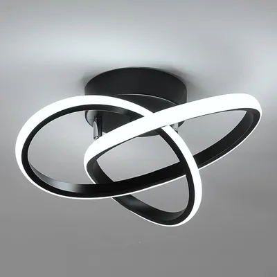 Immagine prodotto di Lampada a soffitto LED, 30W, 3375LM, moderna, in alluminio, ideale per soggiorno, camera da letto, corridoio, cucina, balcone, luce bianca fredda 6500K, diametro 30cm, colore nero