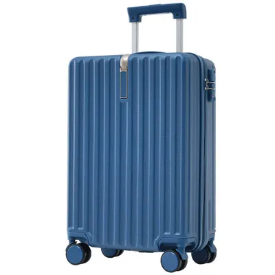 Productafbeelding van AIORBER Koffer, met uitschuifbare handgreep, 24 inch, 360-graden wielen, geluidsarm, kunststof, TSA-slot, voldoende opbergruimte, 65x43x28 cm, blauw