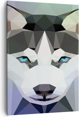 Produktbild von Bild auf Leinwand - Leinwandbild - Einteilig - Hund Husky Portrait - 50x70cm - Wand Bild - Wanddeko - Wandbilder - Leinwanddruck - Wanddekoration - Leinwand bilder - Wandbild - PA50x70-3080