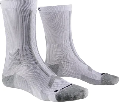 Produktbild von X-SOCKS Trailrun Discover Crew Socken – atmungsaktiv & schützend fürs Trailrunning – Achillessehnen- & Ristprotektoren, Air-Conditioning-Kanal, Belüftung & Komfort- Arktisweiß/Perlgrau, 42-44