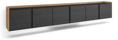 Produktbild von TV-Möbel Holzeffekt schwarz und eiche 309x35x50cm Hängend