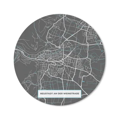 Produktbild von MuchoWow® Mauspad Mousepad Karte - Stadtplan - Neustadt an der Weinstraße - Deutschland - Blau 40x40 cm - Mousepads - Maus Mat - Pad - Mausunterlage - Schreibtisch Accessoires