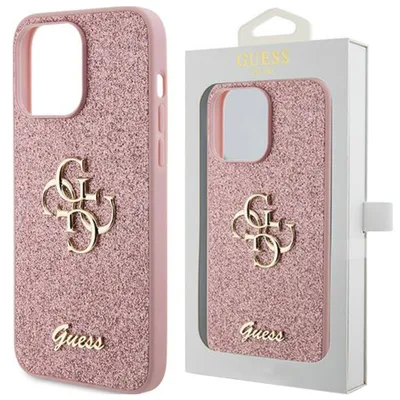 Produktbild von Guess GUHCP15XHG4SGP iPhone 15 Pro Max 6,7  rosa/rosa Hardcase Glitter Script Big 4G Handyhülle