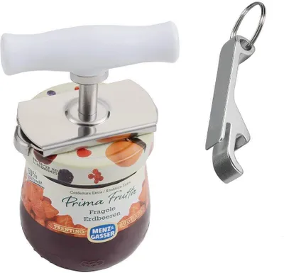 Produktbild von Edelstahl Deckelöffner Schraubdeckelöffner Flaschenöffner Verstellbare Größe Öffnungshilfe Glasöffner für Schraubgläser Flaschen und Einmachgläser
