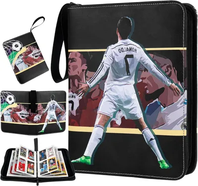 Produktbild von Cristiano ronaldo Fußball Sammelkarten Album, Sammelkarten Album Kompatibel Karten Sammelalbum, Fussball Sammelalbum 50 Seiten 400 Karten cr7